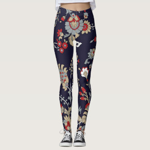 Leggings Paisley indien, arrière - plan de marine, traditio