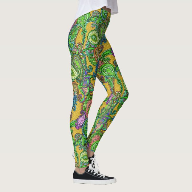 Leggings Paisley sur le caramel (Droite)
