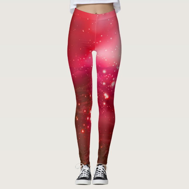 Leggings Paix cosmique (rouge de cerise) (Devant)