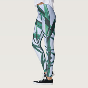 Leggings Pale Pastel Green Gris Reeds Sky