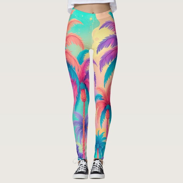 Leggings Palmiers colorés (Devant)