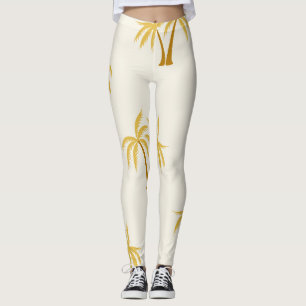 Leggings Palmiers d'or : Textile Tropical.
