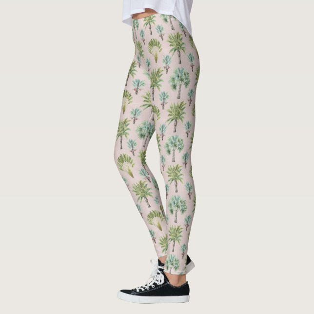 Leggings Palmiers verts mélangés (Gauche)