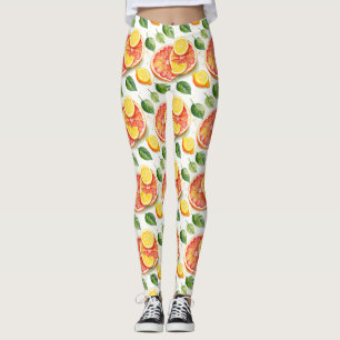 Leggings Pamplemousse et citrons Aquarelle Citrus
