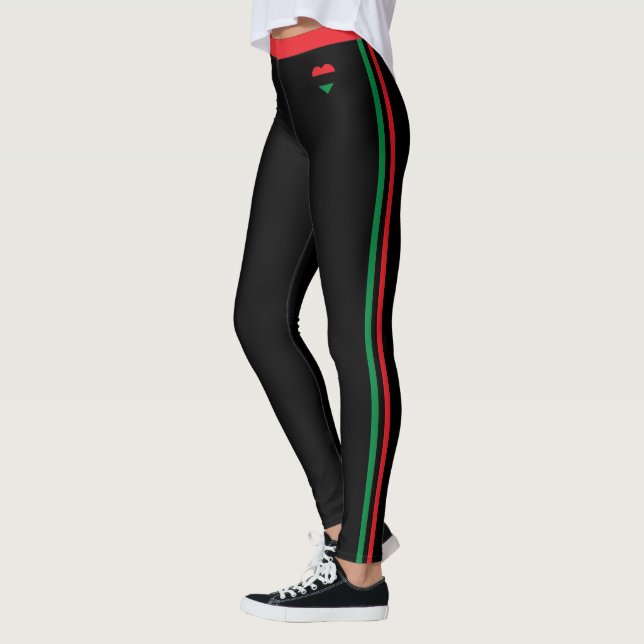 Leggings Panafrican Flag mode & Unia Symbole / coeur (Gauche)