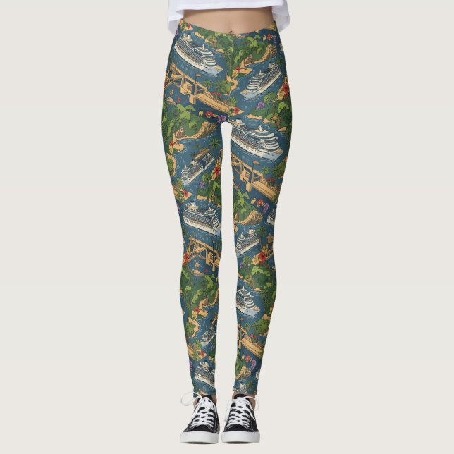 Leggings Panama Canal Cruise Tropical Passage Design (Devant)