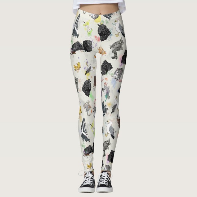 Leggings Panda et amis des ordures (Devant)
