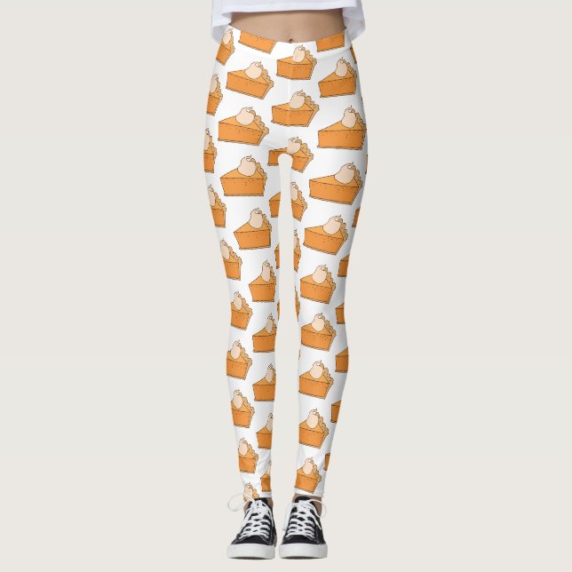 Leggings Pantalon à tarte Citrouille de Thanksgiving (Devant)