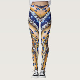 Leggings Pantalon bleu de yoga de guêtres de poulpe de
