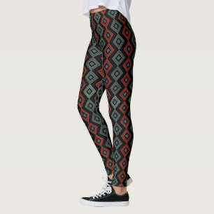 Leggings pantalon capri tartan carreaux rouge et bleu moder