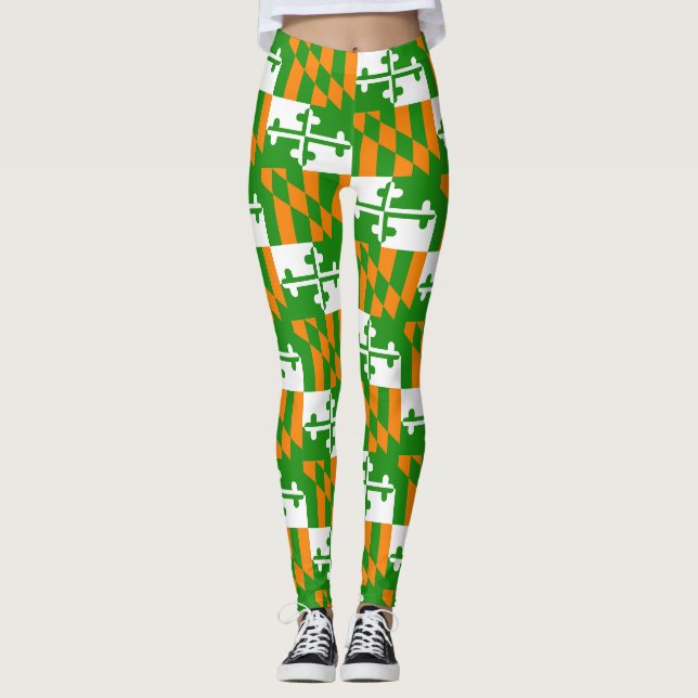 Leggings Pantalon chanceux de yoga de guêtres de drapeau du (Devant)