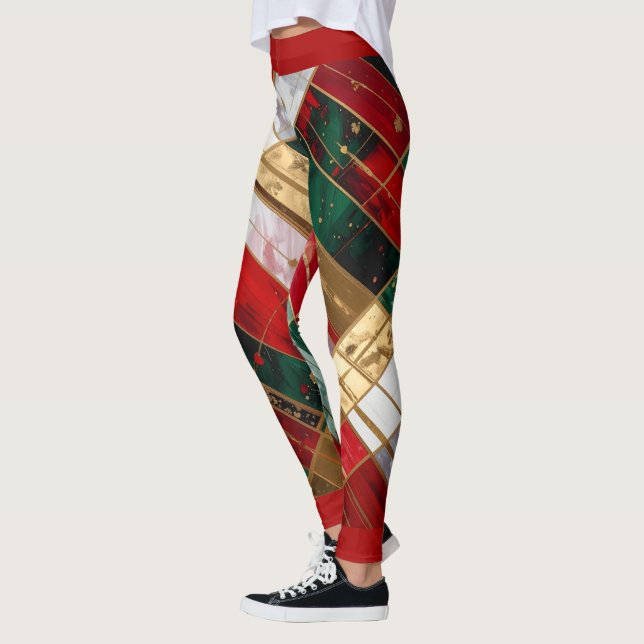 Leggings Pantalon de Noël fou (Gauche)