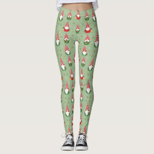 Leggings Pantalon de pyjama Gnome de Noël - Cute Sage PJs