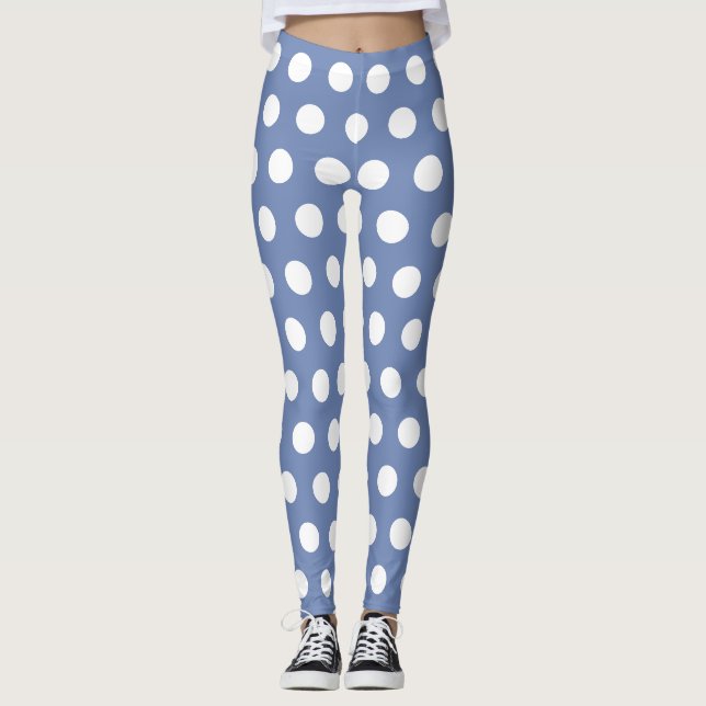 Leggings Pantalon de Yoga rétro à points blancs violets (Devant)