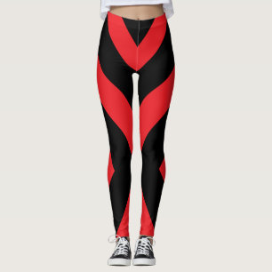 Leggings Pantalon d'étirement à pattes rouges et noires