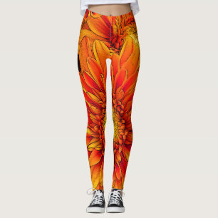 Leggings Pantalon/guêtres de yoga d'éclat d'orange