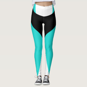 Leggings Pantalon noir de sports de turquoise amincissant