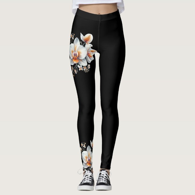 Leggings pantalon orchidée (Devant)