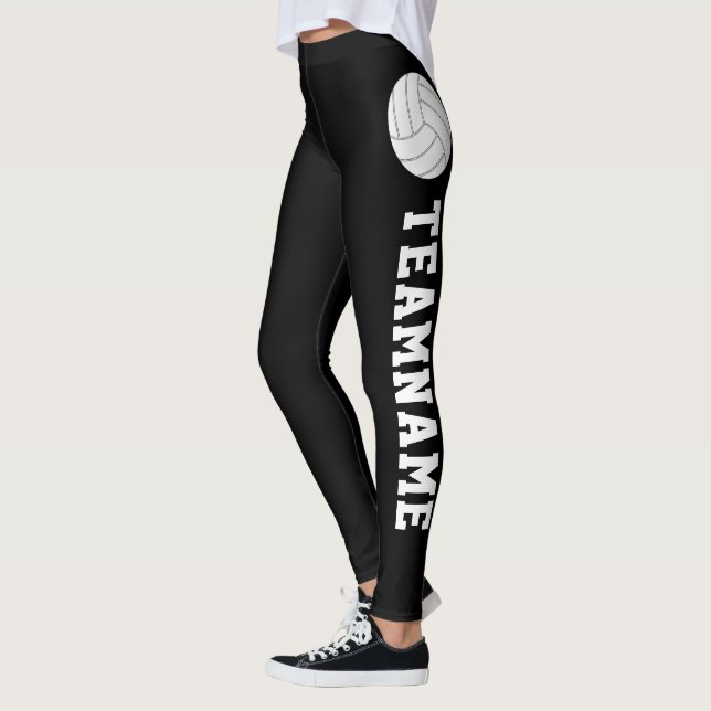 Leggings Pantalons de compression de volley-ball texte sur  (Gauche)