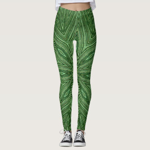 Leggings Pantalons de Yoga Motif Étoile en bambou vert