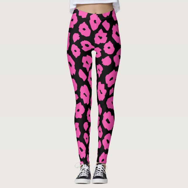 Leggings Panthère rose, Legs d'animaux pour femmes (Devant)