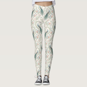 Leggings Paon Élégant Floral Vintage (1)