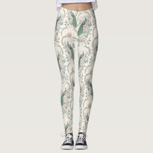Leggings Paon Élégant Floral Vintage (2)