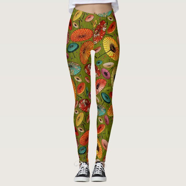 Leggings Papier japonais traditionnel Vintage (Devant)