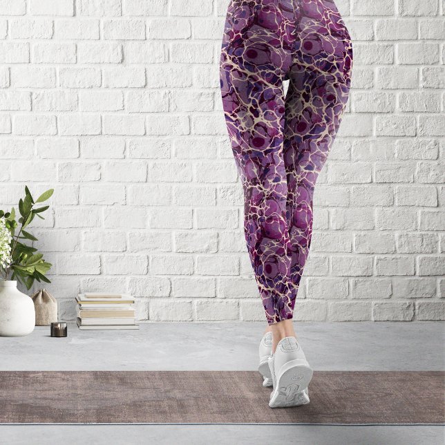Leggings Papier marbré violet Jambes Vintages (Créateur téléchargé)