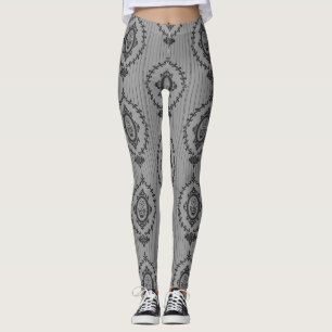 Leggings Papier peint baroque gris