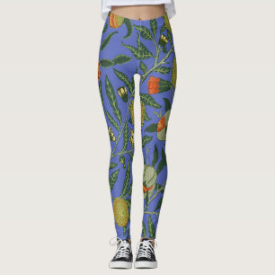 Leggings Papier peint coloré grenade bleu William Morris