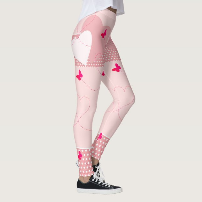 Leggings Papillon Coeur rose tendance (Droite)