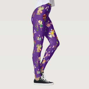 Leggings Papillon Fée Champagne Violet à thème