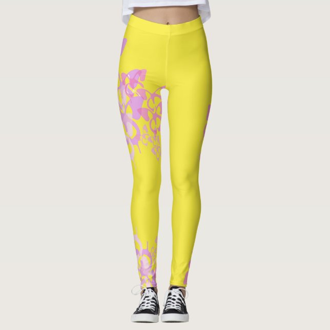 Leggings Papillon : Jambes jaunes (Devant)