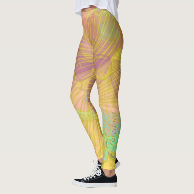 Leggings Papillon Or Chic jaune orange (Gauche)