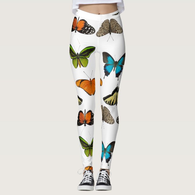 Leggings Papillon, papillons design transparent (modifier) (Devant)