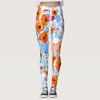 Leggings Papillons broyés : Texture florale Abstraite