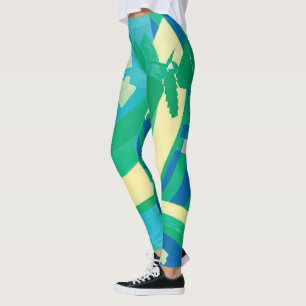 Leggings Papillons de jardin Pochoir Jazz Art Déco Vintage