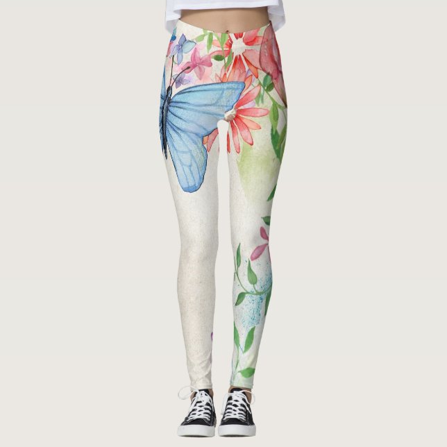 Leggings Papillons et fleurs (Devant)