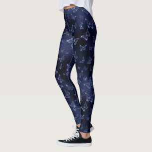 Leggings Papillons Glam Argent Pailletés 