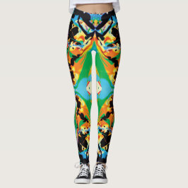 Leggings Papillons noires jaunes, bleus, noirs éclaboussant