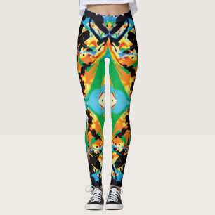 Leggings Papillons noires jaunes, bleus, noirs éclaboussant