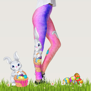 Leggings Pâques Bunny Dégustons les oeufs de coloration d