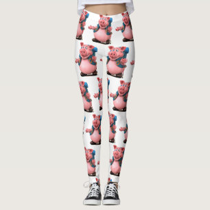 Leggings Paquet arrière pour porc 3D Universe Adorables