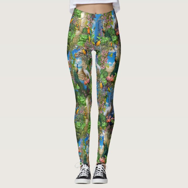 Leggings Paradis de l'observation des oiseaux (Devant)