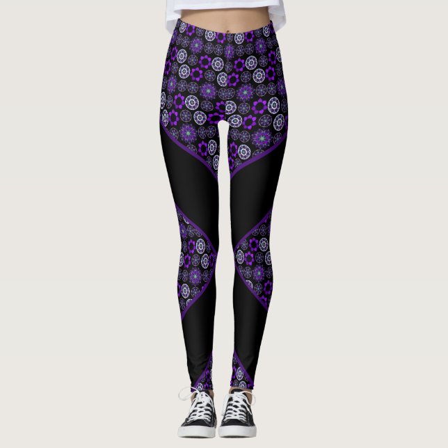 Leggings parapluie violet & coeurs.7 Légendes (Devant)