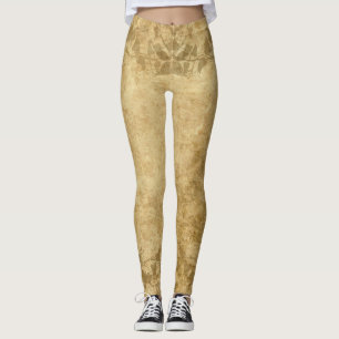 Leggings Parchemin de papier Vintage rustique Brown et vign