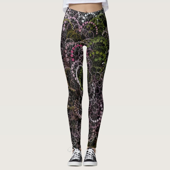 Leggings particleArt Floral 1 (Devant)