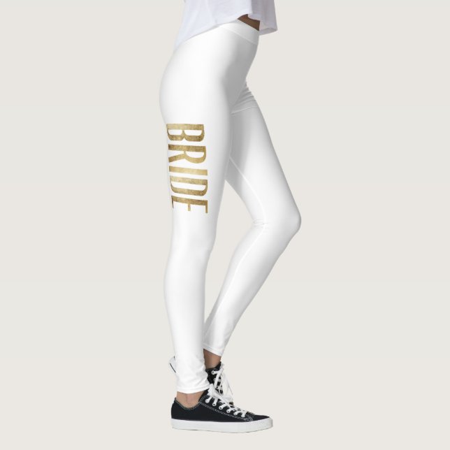 Leggings Partie chic de Bachelorette de jeune mariée d'or (Droite)
