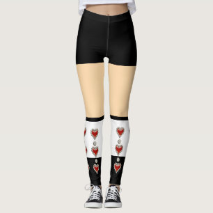 Leggings Partie de thème de costume de coeurs de reine